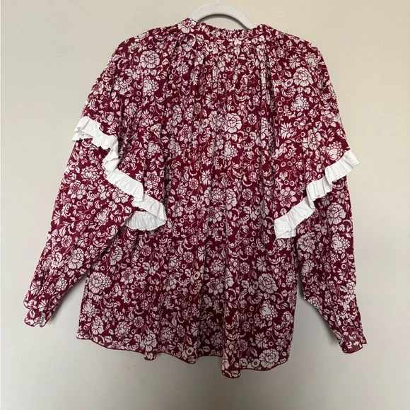See By Chloe Burgundy Floral Blouse - Picture 6 of 6